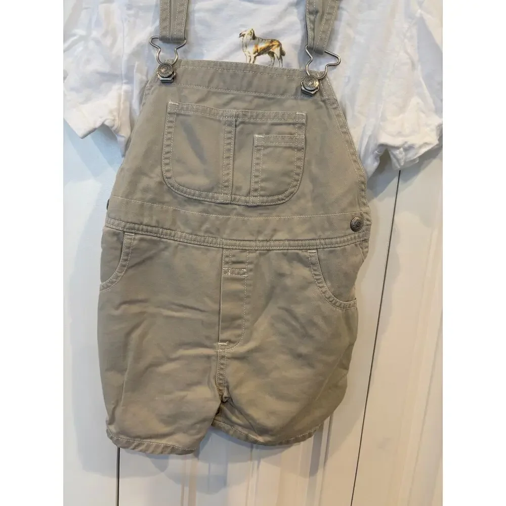 Baby Gap In The Dog House T Shirt And Khaki Short Overall Set Size 3T‎
